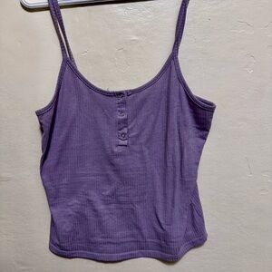 SHEIN Lavender Buttoned Crop Top